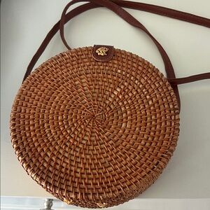 Rattan circle bag